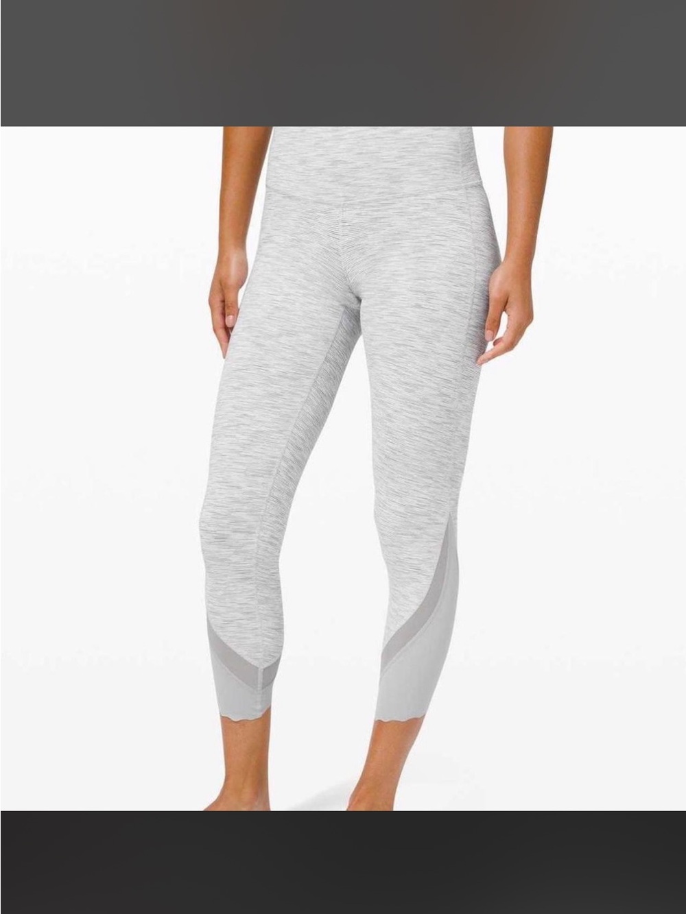Lululemon Grey Scalloped Leggings Womens